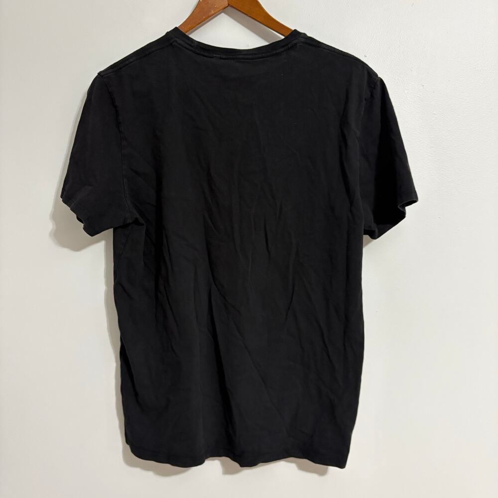 Men's Large GUESS Grunge T-Shirt Streetwear Black Basic Tee - Picture 2 of 4
